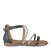 Sandales NOIR Fille Motif Paillettes Fermeture éclair