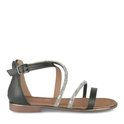 Sandales NOIR Fille Motif Paillettes Fermeture éclair