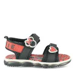 Sandales NOIR Fille Motif Coeurs Scratch