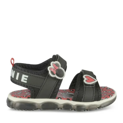 Sandales NOIR Fille Motif Coeurs Scratch
