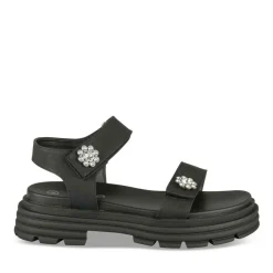 Sandales NOIR Fille Motif Fleuri Scratch