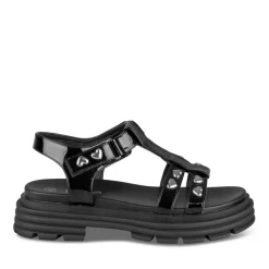 Sandales NOIR Fille Motif Coeurs Scratch