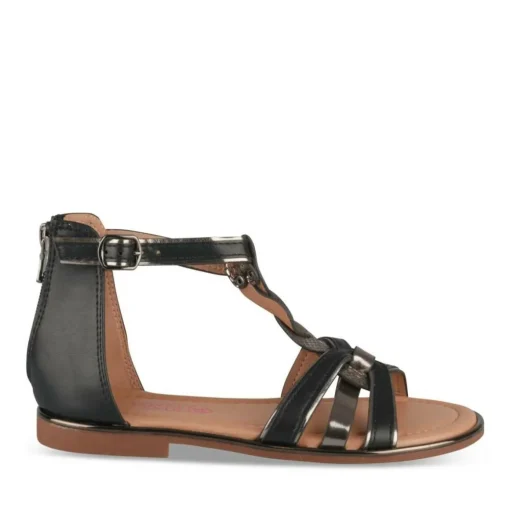 Sandales NOIR Fille Motif Animal Fermeture éclair