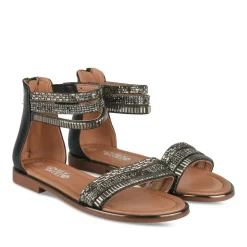 Sandales NOIR Fille Motif Paillettes Fermeture éclair