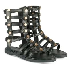 Sandales NOIR Fille Motif Clouté Fermeture éclair