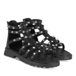 Sandales NOIR Fille Motif Clouté Fermeture éclair