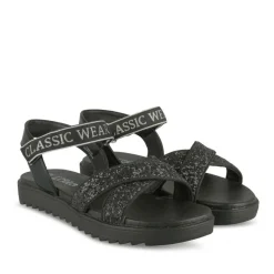 Sandales NOIR Fille Motif Paillettes Scratch