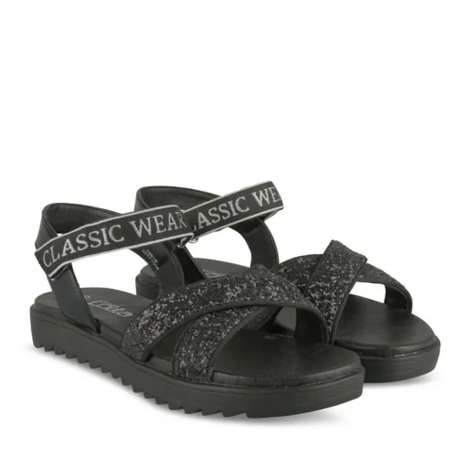 Sandales NOIR Fille Motif Paillettes Scratch