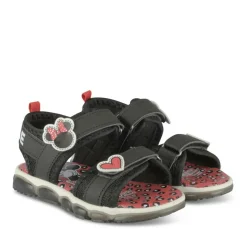 Sandales NOIR Fille Motif Coeurs Scratch