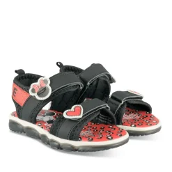 Sandales NOIR Fille Motif Coeurs Scratch