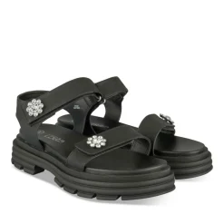 Sandales NOIR Fille Motif Fleuri Scratch