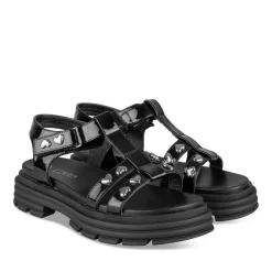 Sandales NOIR Fille Motif Coeurs Scratch
