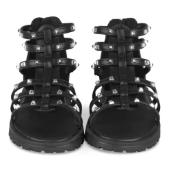 Sandales NOIR Fille Motif Clouté Fermeture éclair