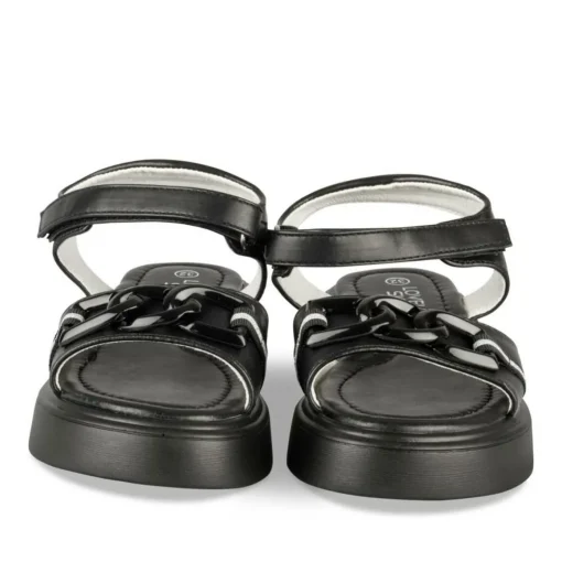 Sandales NOIR Fille Motif Chaîne Scratch