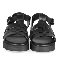 Sandales NOIR Fille Motif Uni Boucle