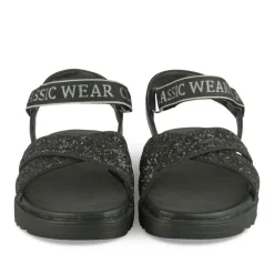 Sandales NOIR Fille Motif Paillettes Scratch