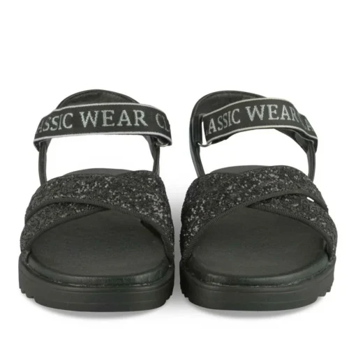 Sandales NOIR Fille Motif Paillettes Scratch
