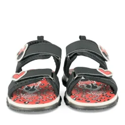 Sandales NOIR Fille Motif Coeurs Scratch