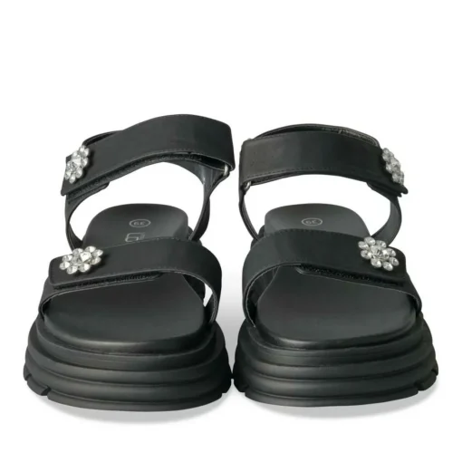 Sandales NOIR Fille Motif Fleuri Scratch