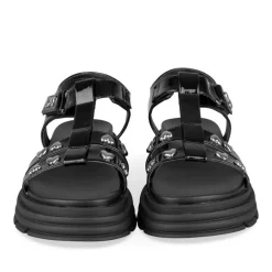 Sandales NOIR Fille Motif Coeurs Scratch