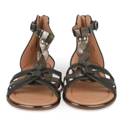 Sandales NOIR Fille Motif Animal Fermeture éclair