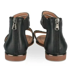 Sandales NOIR Fille Motif Paillettes Fermeture éclair
