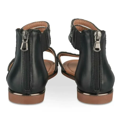 Sandales NOIR Fille Motif Paillettes Fermeture éclair