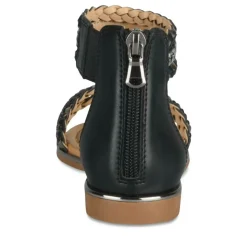 Sandales NOIR Fille Motif Tressé Fermeture éclair