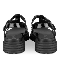 Sandales NOIR Fille Motif Coeurs Scratch