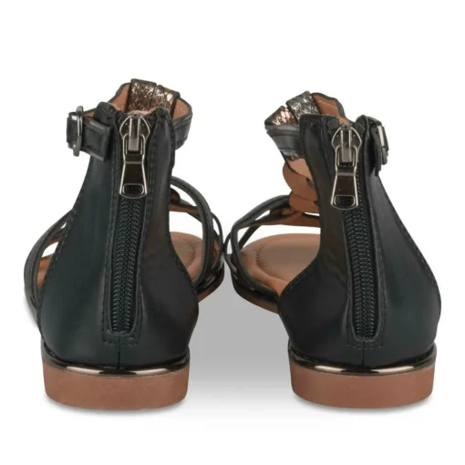 Sandales NOIR Fille Motif Animal Fermeture éclair