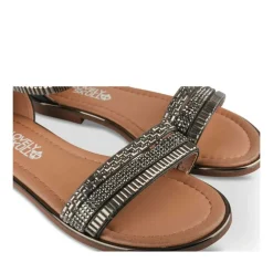 Sandales NOIR Fille Motif Paillettes Fermeture éclair
