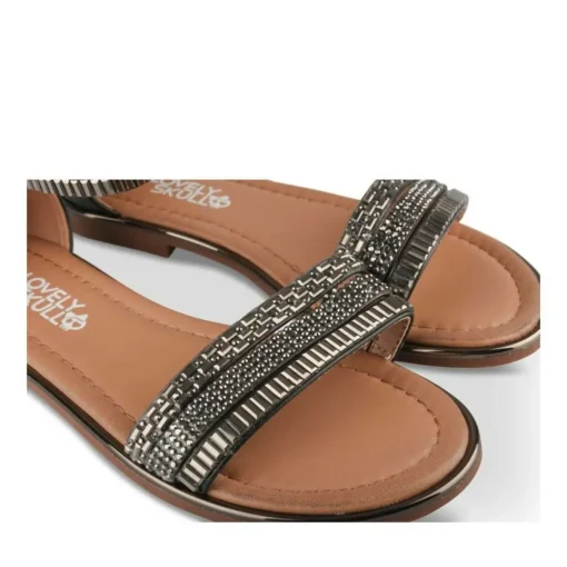Sandales NOIR Fille Motif Paillettes Fermeture éclair