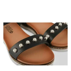 Sandales NOIR Fille Motif Perle Boucle