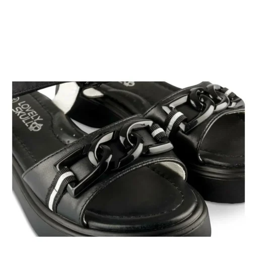 Sandales NOIR Fille Motif Chaîne Scratch