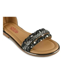 Sandales NOIR Fille Motif Tressé Fermeture éclair