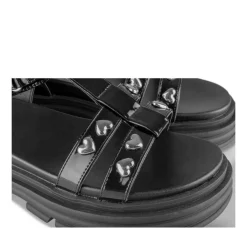 Sandales NOIR Fille Motif Coeurs Scratch