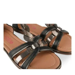 Sandales NOIR Fille Motif Animal Fermeture éclair