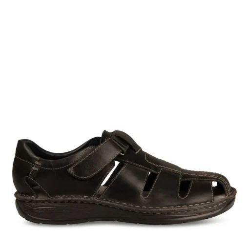 Sandales NOIR Homme CUIR Motif Uni Scratch
