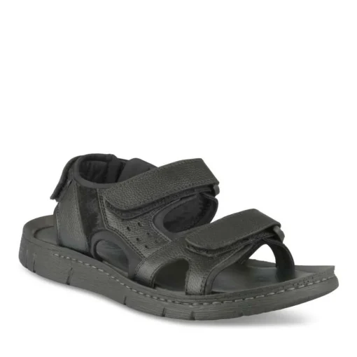 Sandales NOIR Homme CUIR Motif Uni Scratch