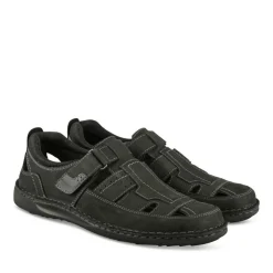 Sandales NOIR Homme CUIR Motif Uni Scratch