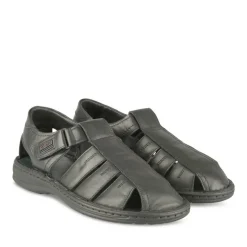 Sandales NOIR Homme CUIR Motif Uni Scratch
