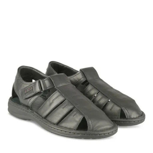 Sandales NOIR Homme CUIR Motif Uni Scratch