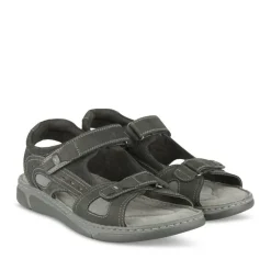 Sandales NOIR Homme CUIR Motif Uni Scratch