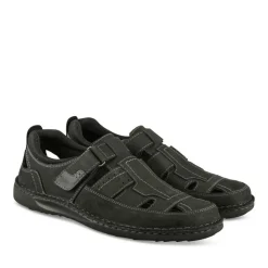 Sandales NOIR Homme CUIR Motif Uni Scratch