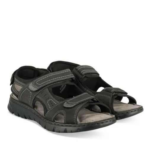 Sandales NOIR Homme CUIR Motif Uni Scratch