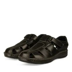 Sandales NOIR Homme CUIR Motif Uni Scratch