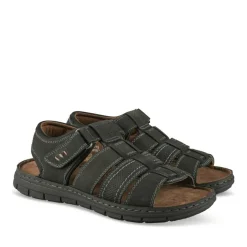 Sandales NOIR Homme CUIR Motif Uni Scratch