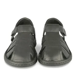 Sandales NOIR Homme CUIR Motif Uni Scratch