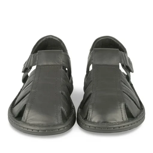 Sandales NOIR Homme CUIR Motif Uni Scratch