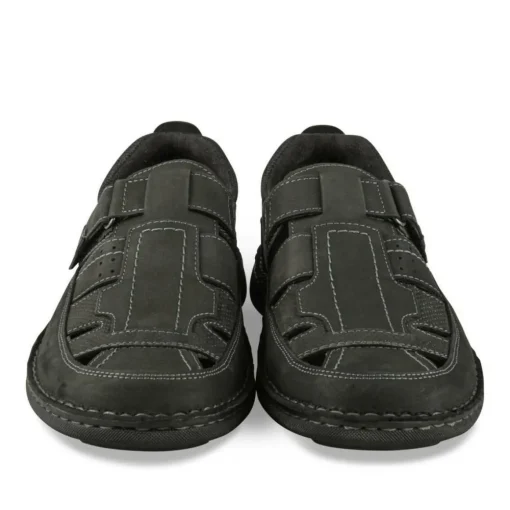 Sandales NOIR Homme CUIR Motif Uni Scratch